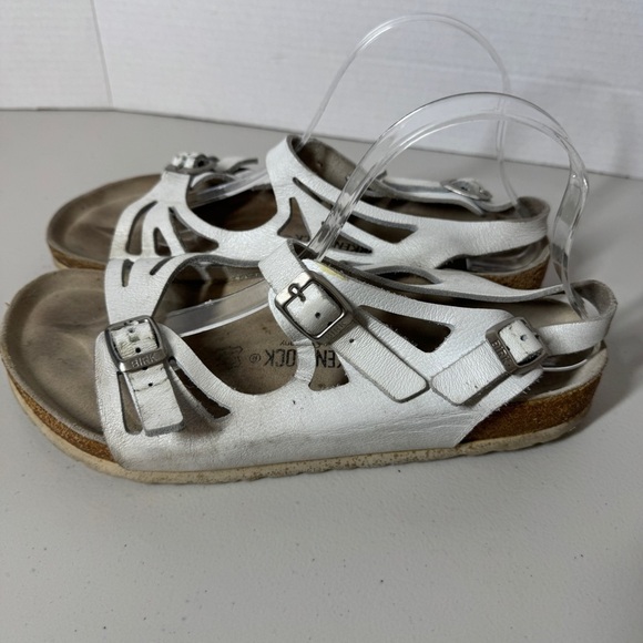 Birkenstock Rare White Cutout Leather Sandals  Comfort Summer Shoes Size 41 - Picture 6 of 15